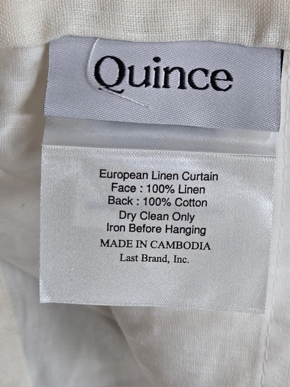 NWT QUINCE Set Of 2 48x96 European Linen Curtains Cream 0430